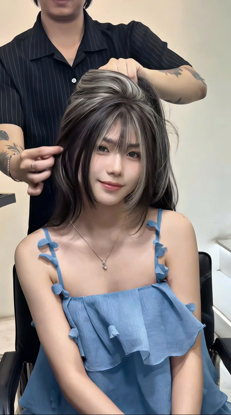màu tóc khói xám - The One Hair Salon