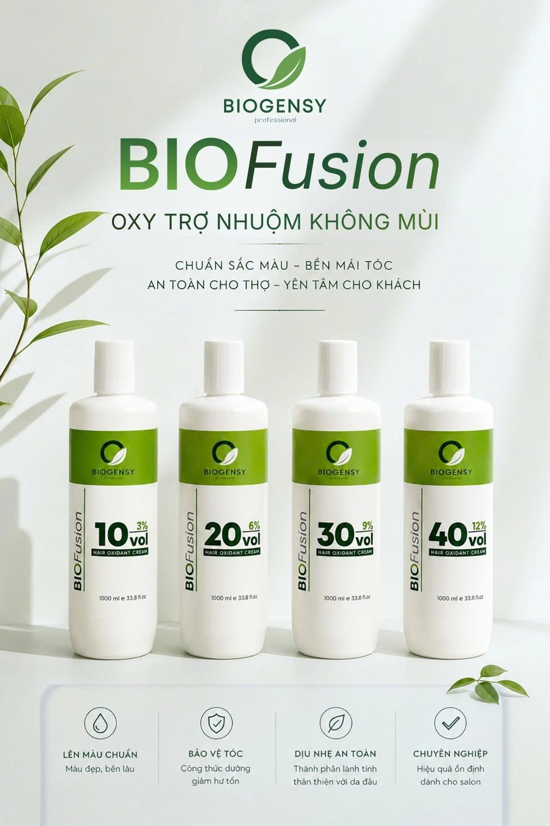 Oxy trợ nhuộm Biogensy BioFusion Hair Oxidant Cream 10 20 30 40 vol 1000ml Oxy trợ nhuộm Biogensy BioFusion Hair Oxidant Cream 10 20 30 40 vol 1000ml